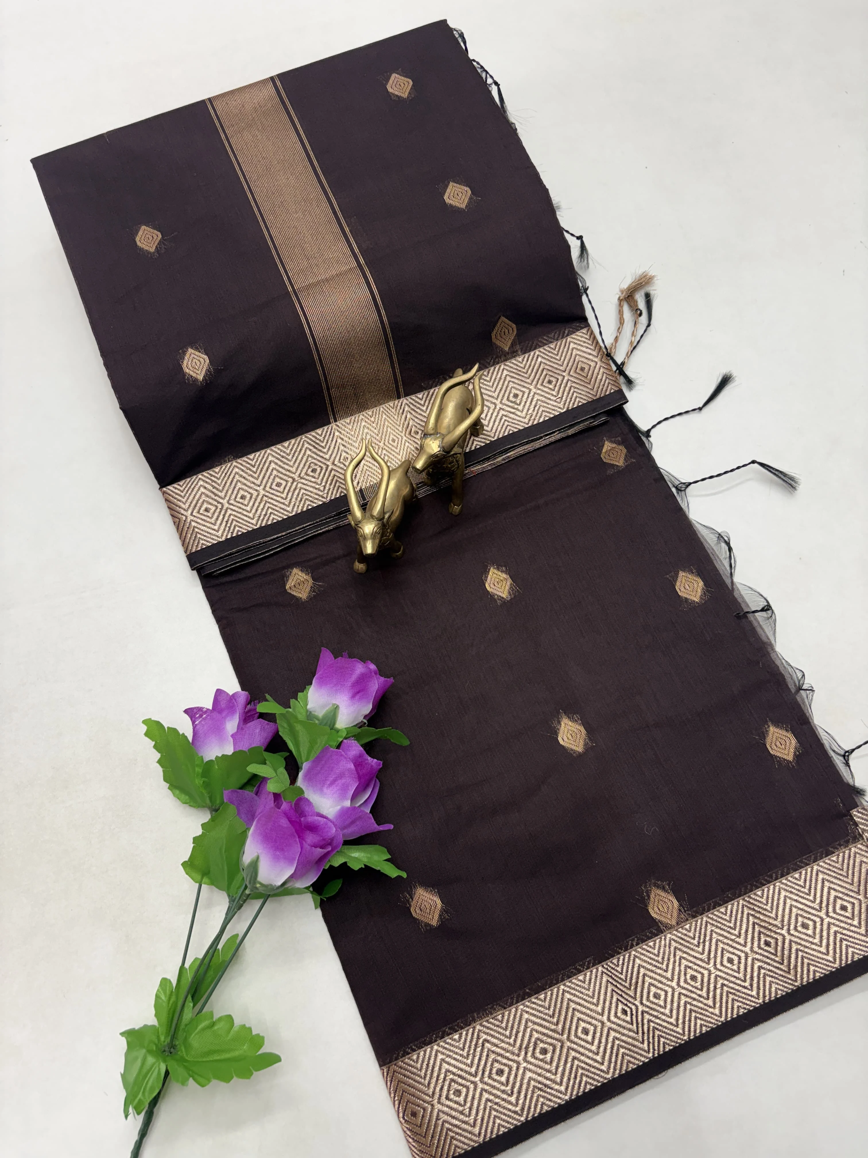 Royal Purple Silk Cotton Saree - Actress Nayanthara Inspired